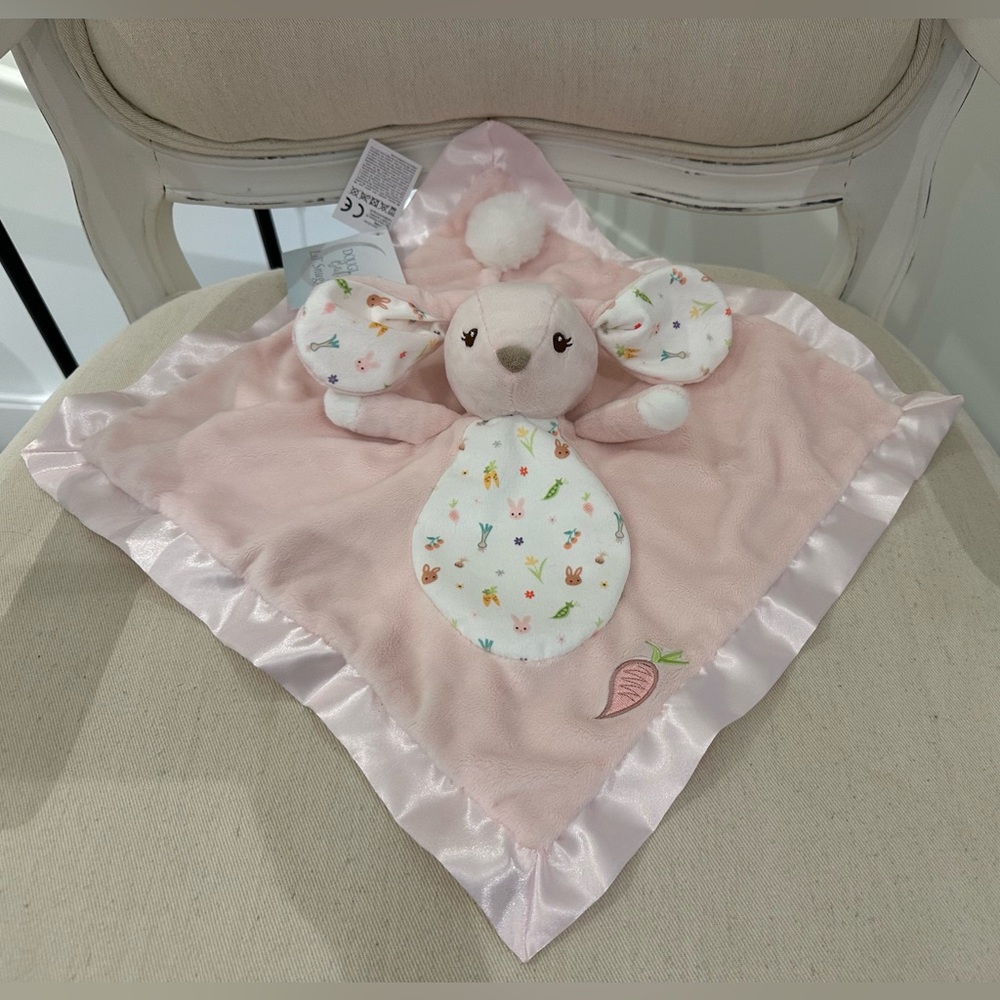 Beautiful Pink Baby Security Blanket with Bunny NWT